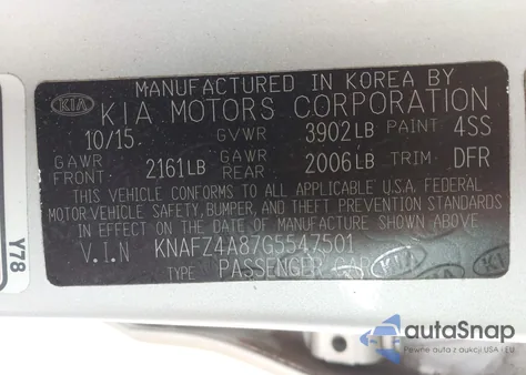 2016 Kia Forte Ex from USA, damaged, VIN KNAFZ4A87G5547501